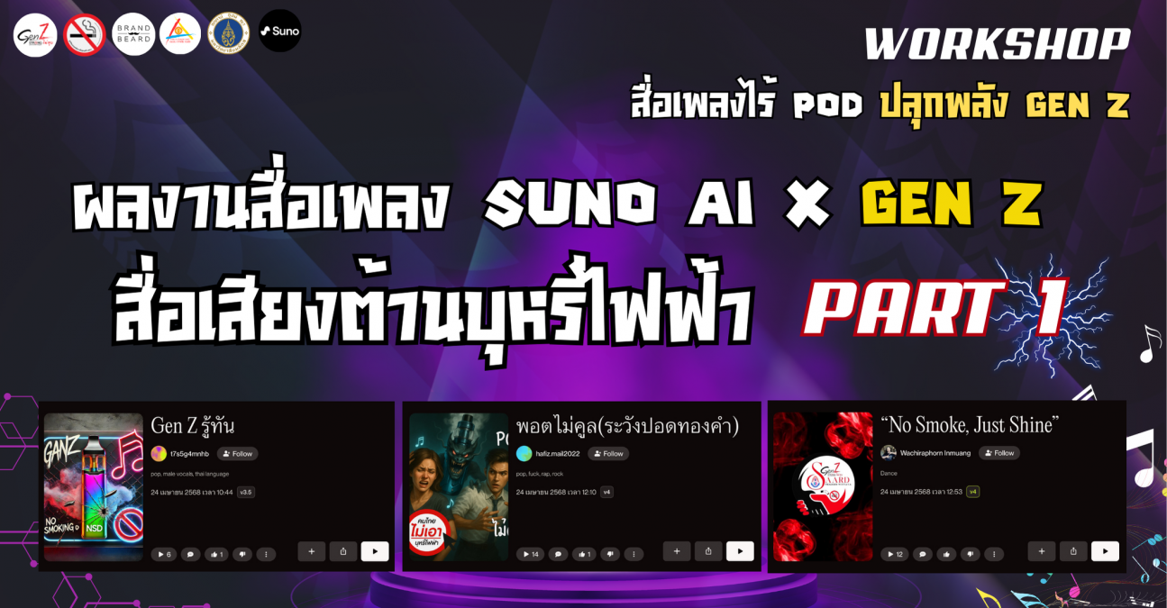 ชวนฟังเพลง ของเหล่า Gen Z กับผลงานเพลงด้วยโปรแกรม SUNO AI  PART 1